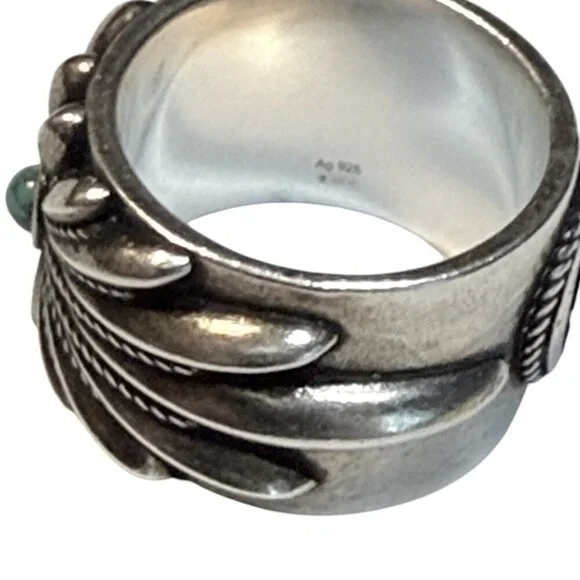 GUCCI Silver 925 Interlocking G Flower Ring 752454 J8749, sz 16